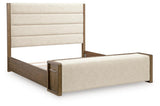 Marxmore Brown Queen Upholstered Storage Bed angled view