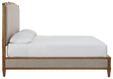 Sharlance Light Brown King Upholstered Panel Bed