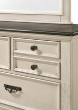 Sawyer Cream/Brown Modern And Classic Wood King Panel Bed - Ella Furniture