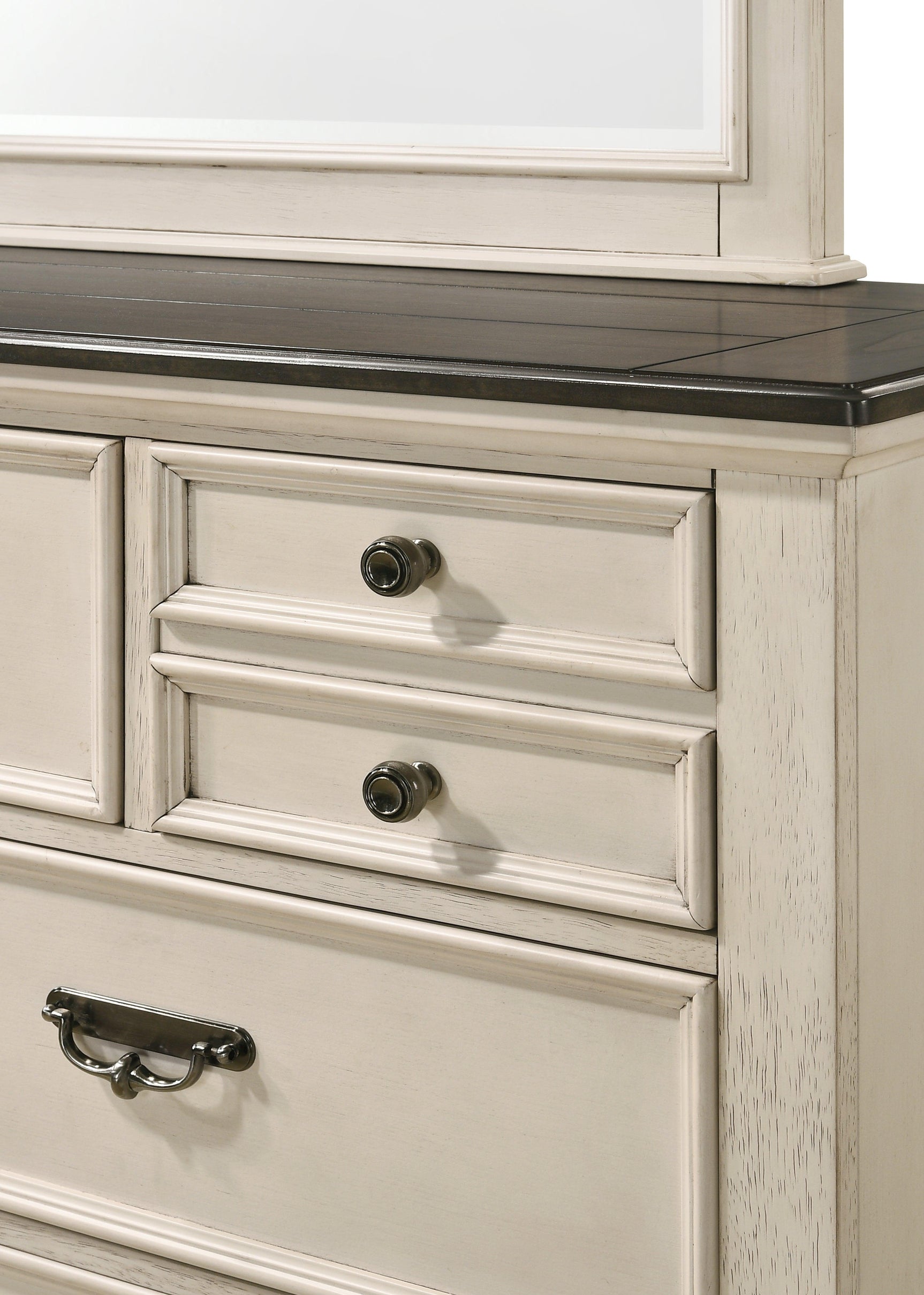 Sawyer Cream/Brown Modern And Classic Wood King Panel Bed - Ella Furniture