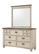 Sawyer Cream/Brown Modern And Classic Wood King Panel Bed - Ella Furniture