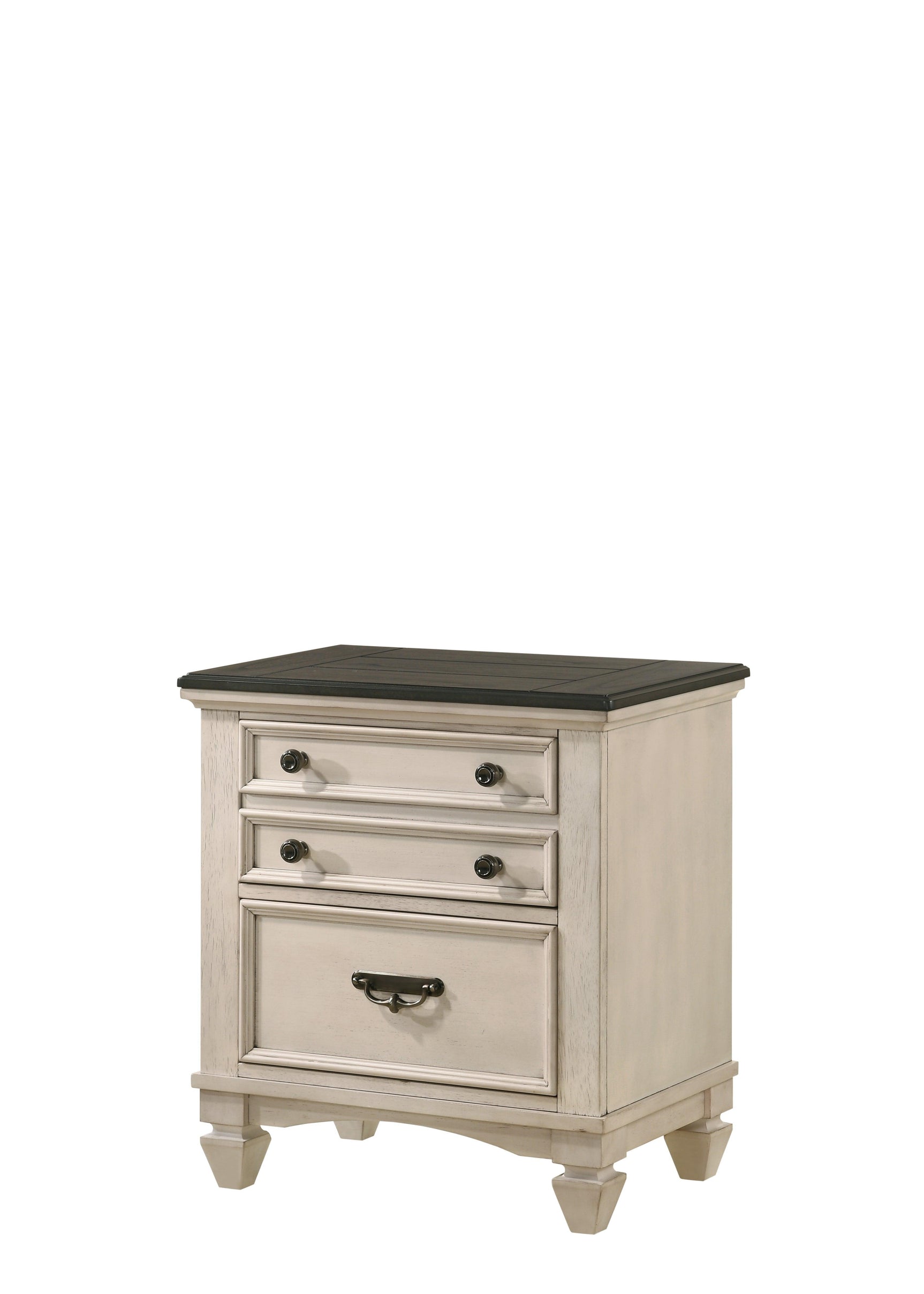 Sawyer Cream/Brown Modern And Classic Wood King Panel Bed - Ella Furniture