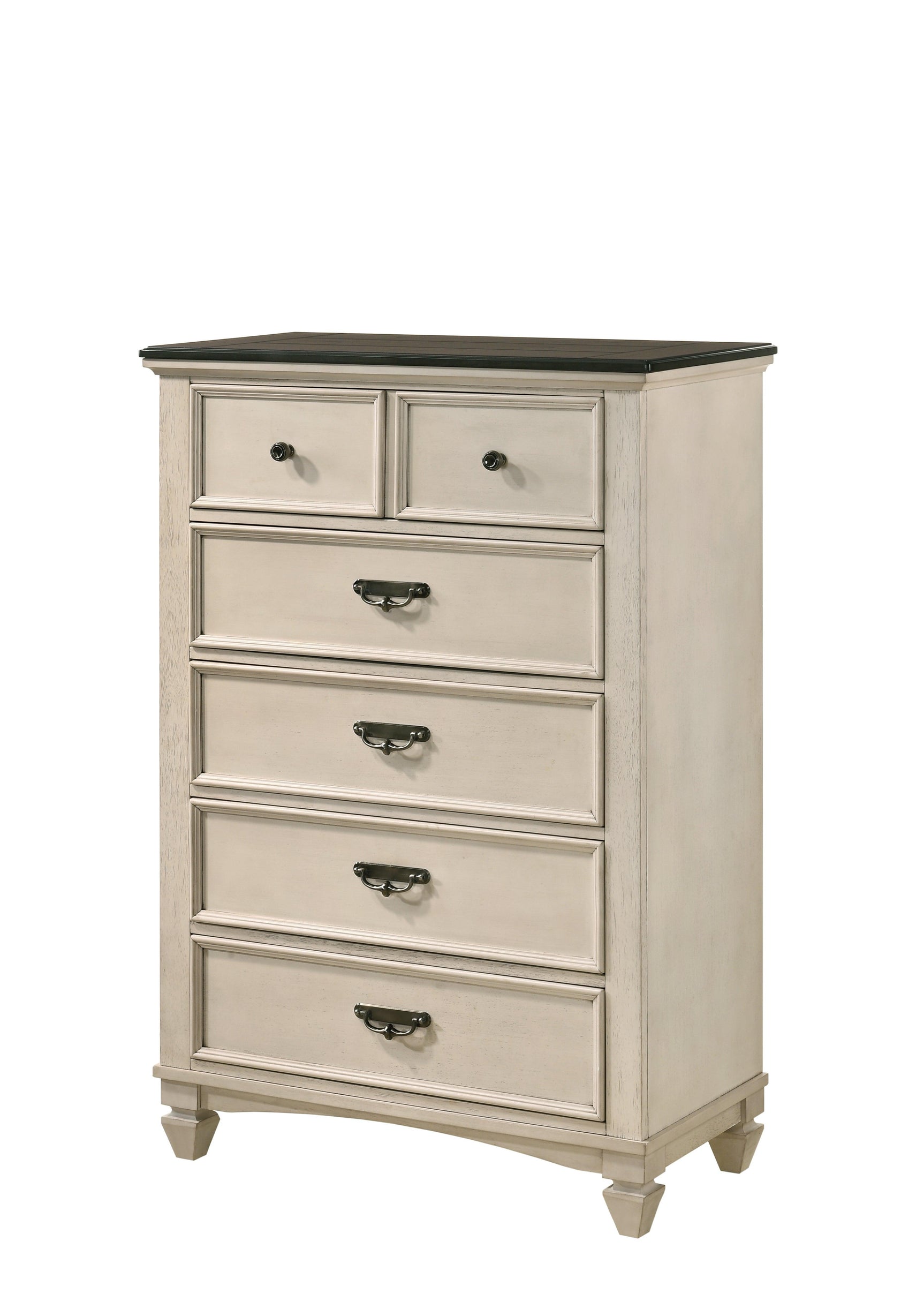 Sawyer Cream/Brown Modern And Classic Wood King Panel Bed - Ella Furniture
