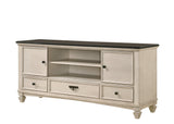 Sawyer Cream/Brown Modern And Classic Wood King Panel Bed - Ella Furniture
