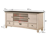 Sawyer Cream/Brown Modern And Classic Wood King Panel Bed - Ella Furniture