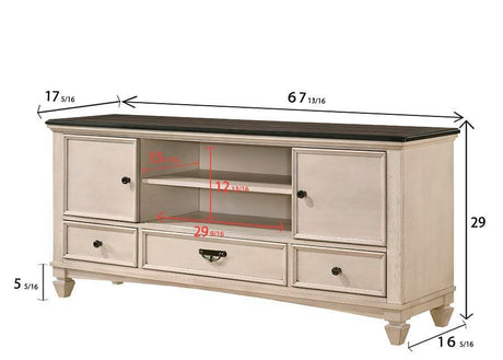 Sawyer Cream/Brown Modern And Classic Wood King Panel Bed - Ella Furniture