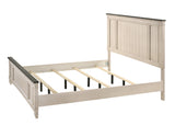 Sawyer Cream/Brown Modern And Classic Wood King Panel Bed - Ella Furniture