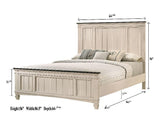 Sawyer Cream/Brown Modern And Classic Wood King Panel Bed - Ella Furniture