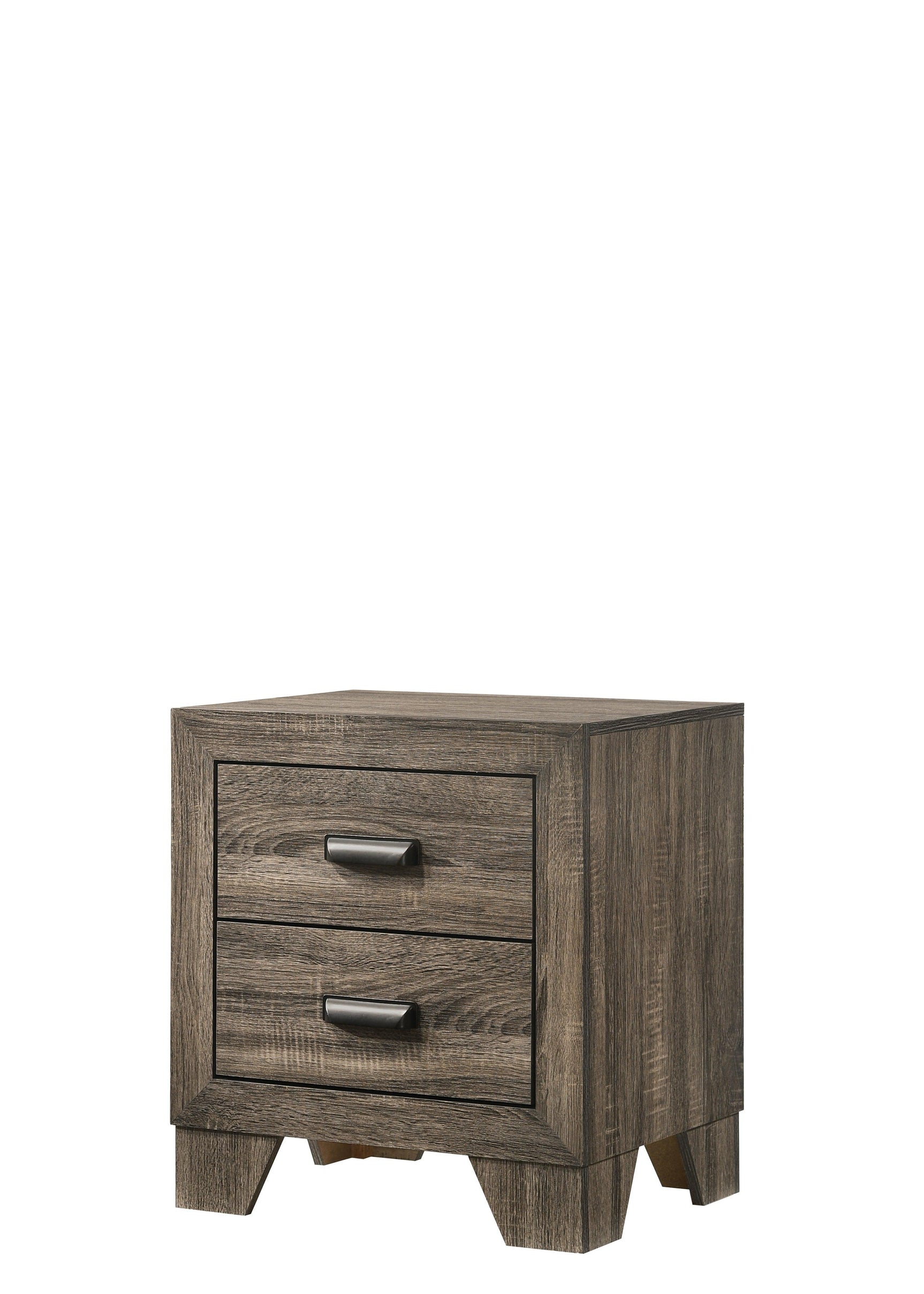 Millie Grey Contemporary Solid Wood And Veneers Fabric Panel Upholstered Full Bed - Ella Furniture