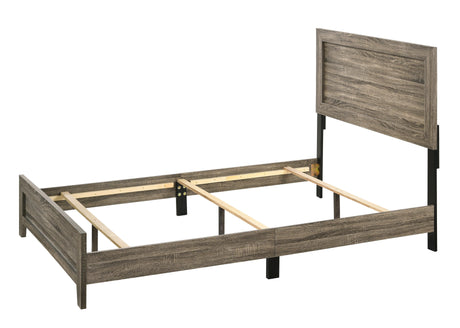 Millie Brown Finish Transitional Modern Wood Grain Panel Bedroom Set - Ella Furniture