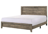 Millie Brown Finish Transitional Modern Wood Grain Queen Panel Bed - Ella Furniture
