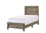 Millie Brown Finish Transitional Modern Wood Grain Twin Panel Bed - Ella Furniture