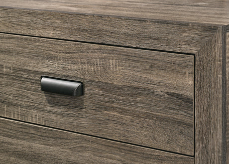 Millie Brown Finish Transitional Modern Wood Grain Panel Bedroom Set - Ella Furniture
