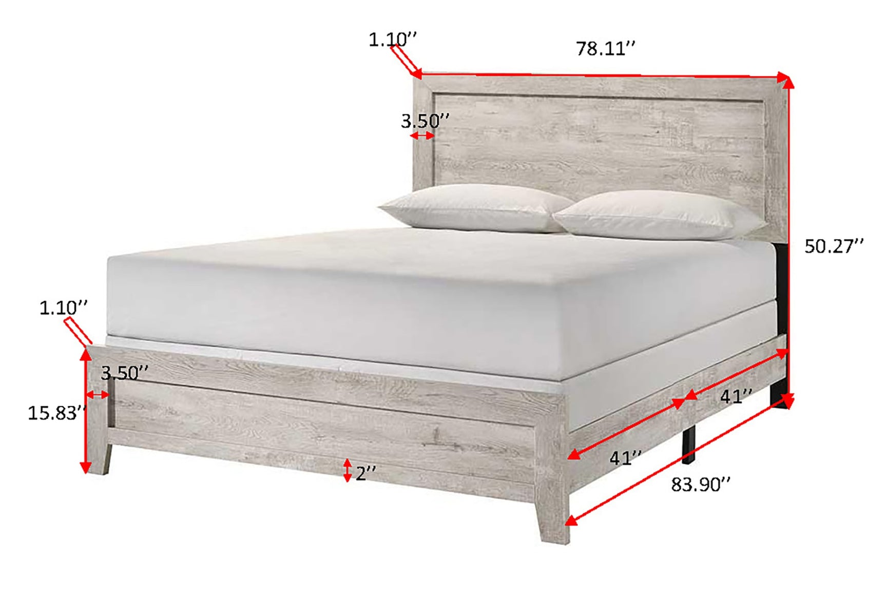Millie Light Gray Panel King Bed king bed by Crownmark | Ella Furniture