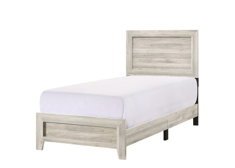 Millie Light Gray Panel Twin Bed twin bed by Crownmark | Ella Furniture