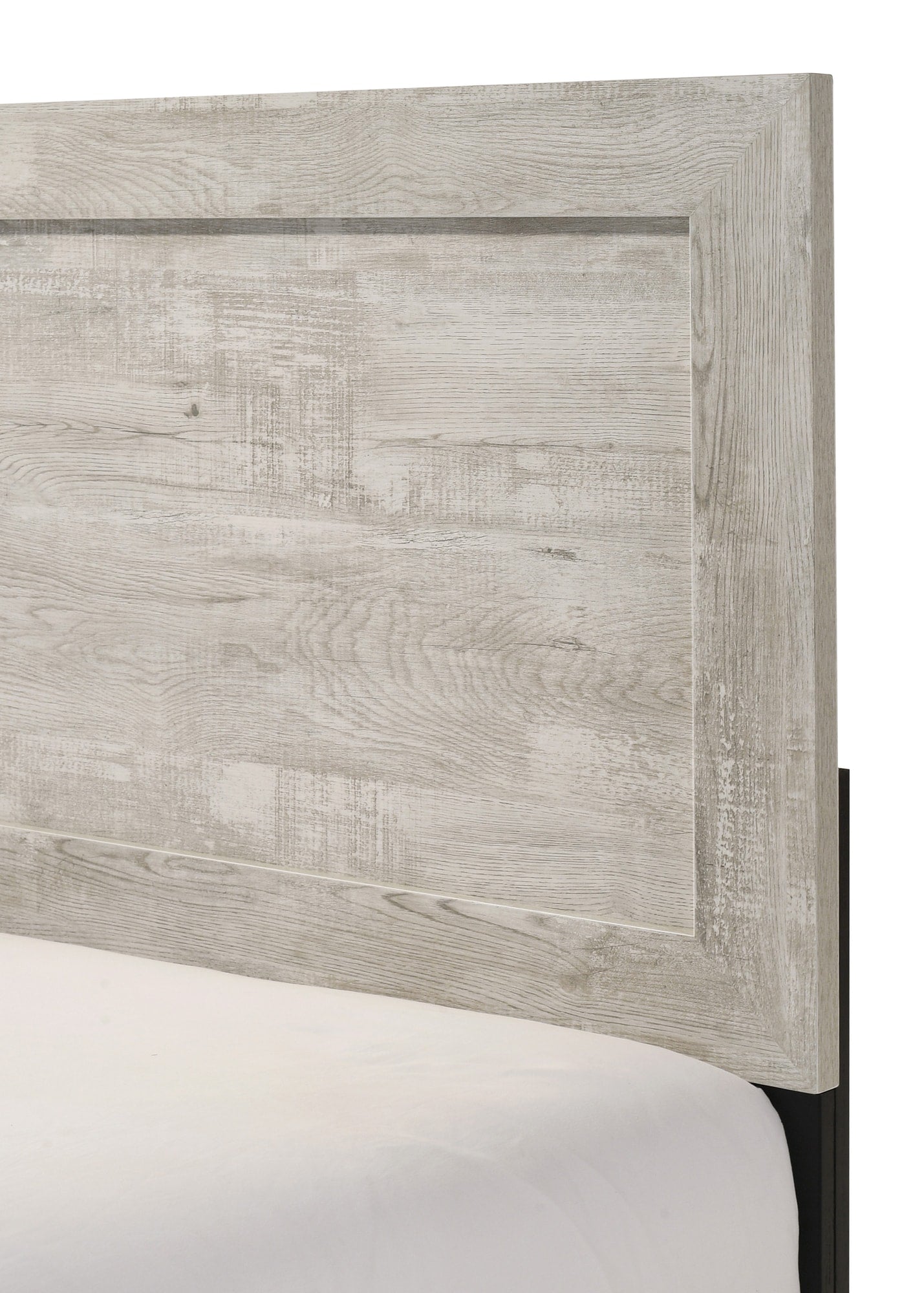 Millie Light Gray Panel King Bed detail view by Crownmark | Ella Furniture