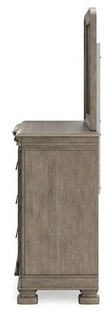 Lexorne Gray Dresser And Mirror