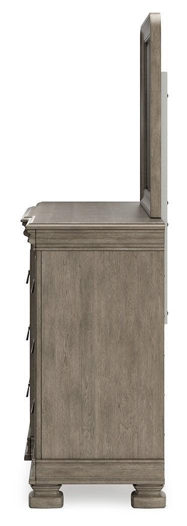 Lexorne Gray Dresser And Mirror