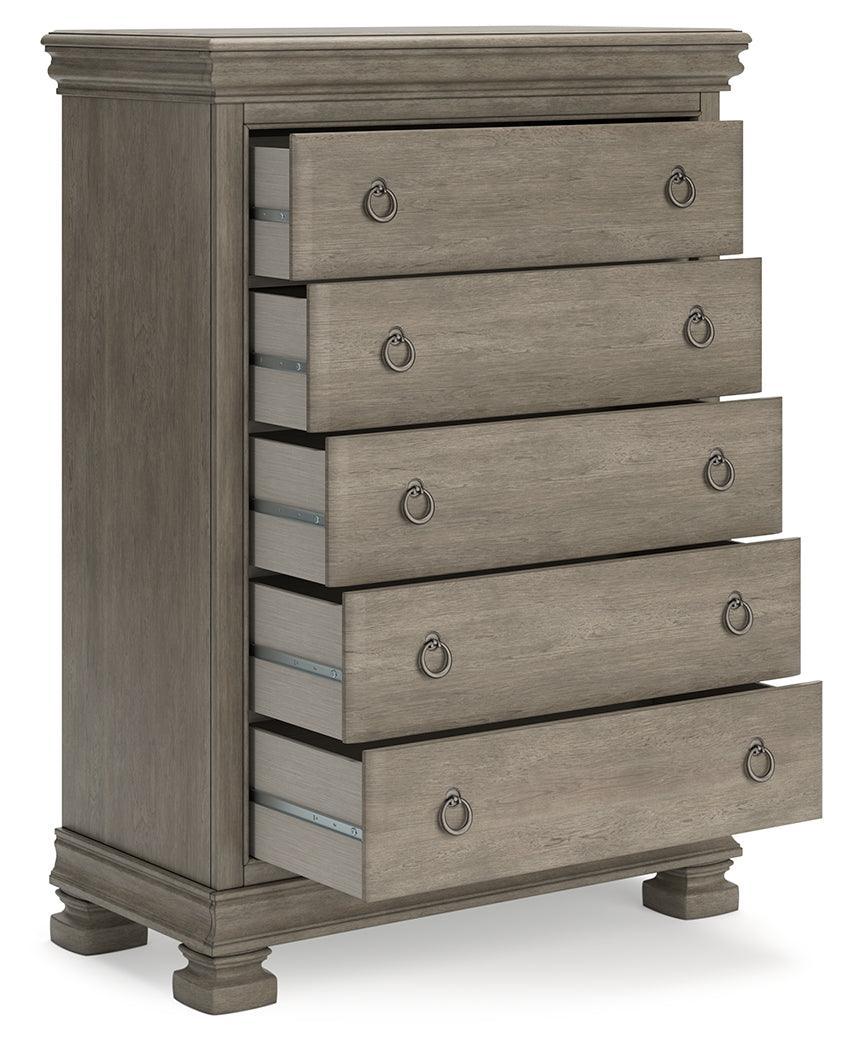 Lexorne Gray Chest Of Drawers - Ella Furniture