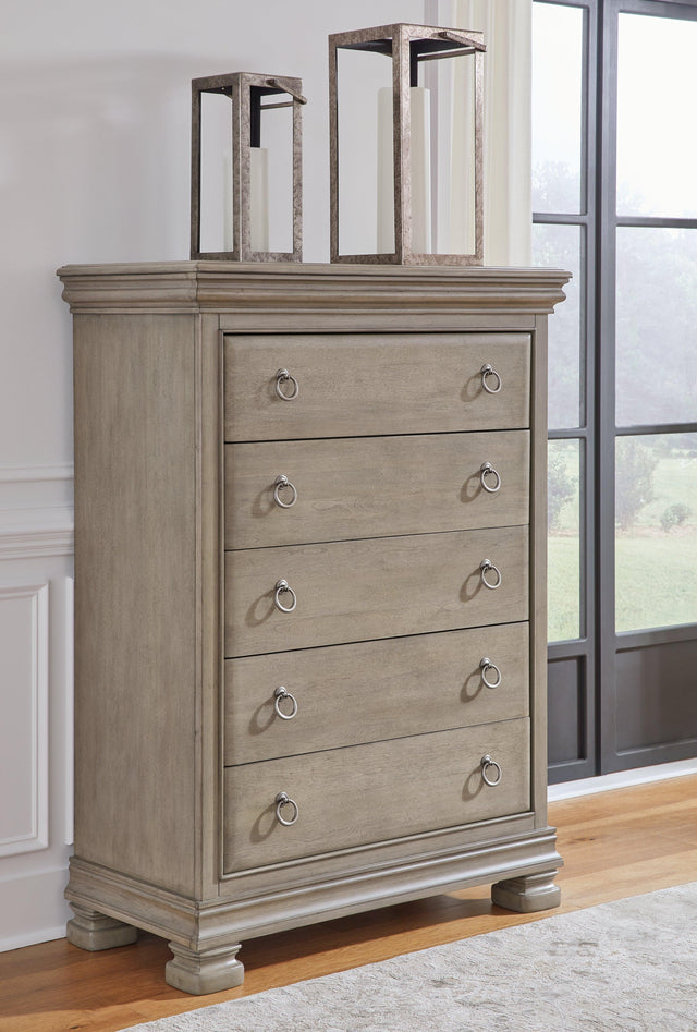 Lexorne Gray Chest Of Drawers - Ella Furniture