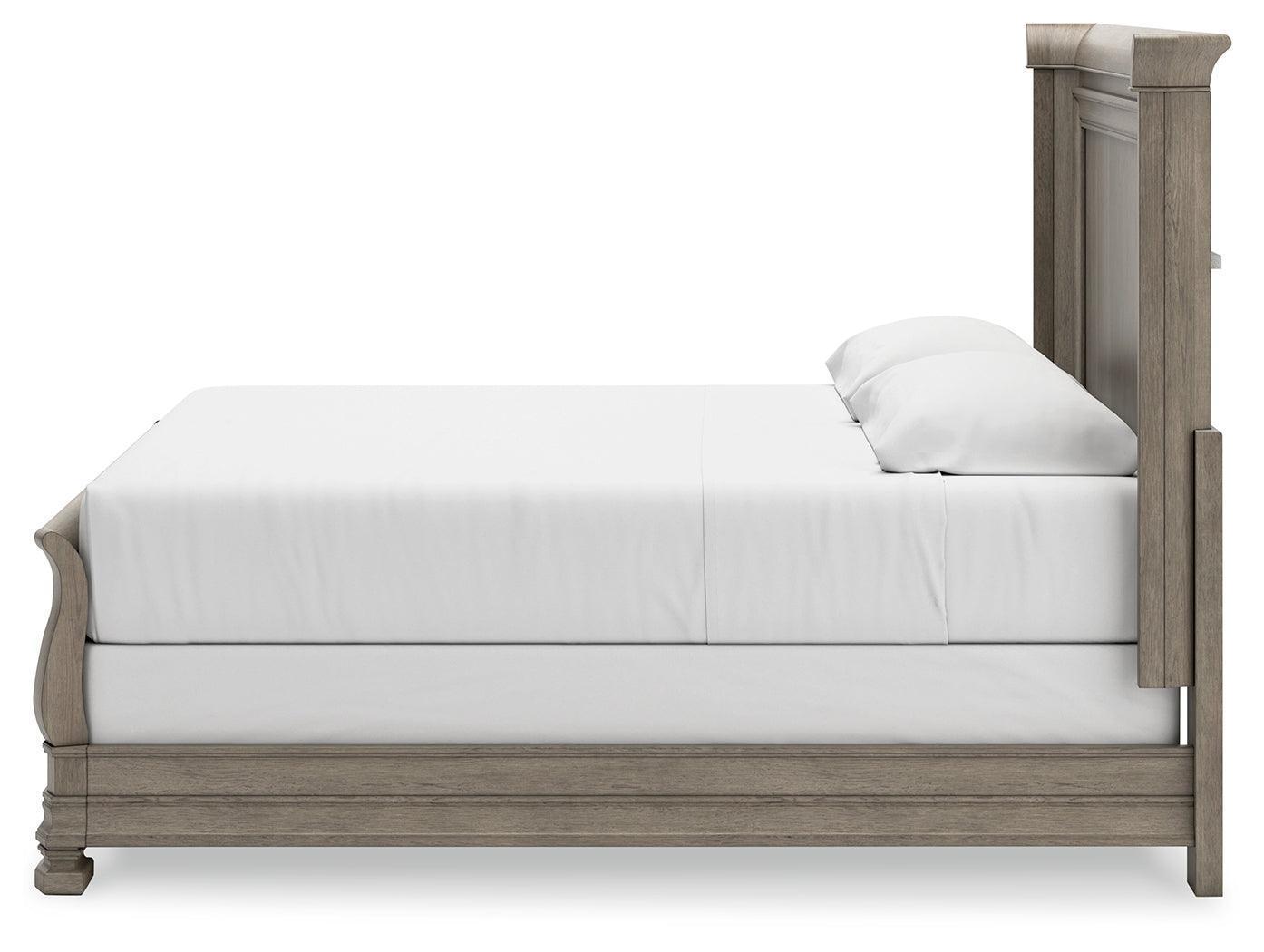 Lexorne Gray King Sleigh Bed