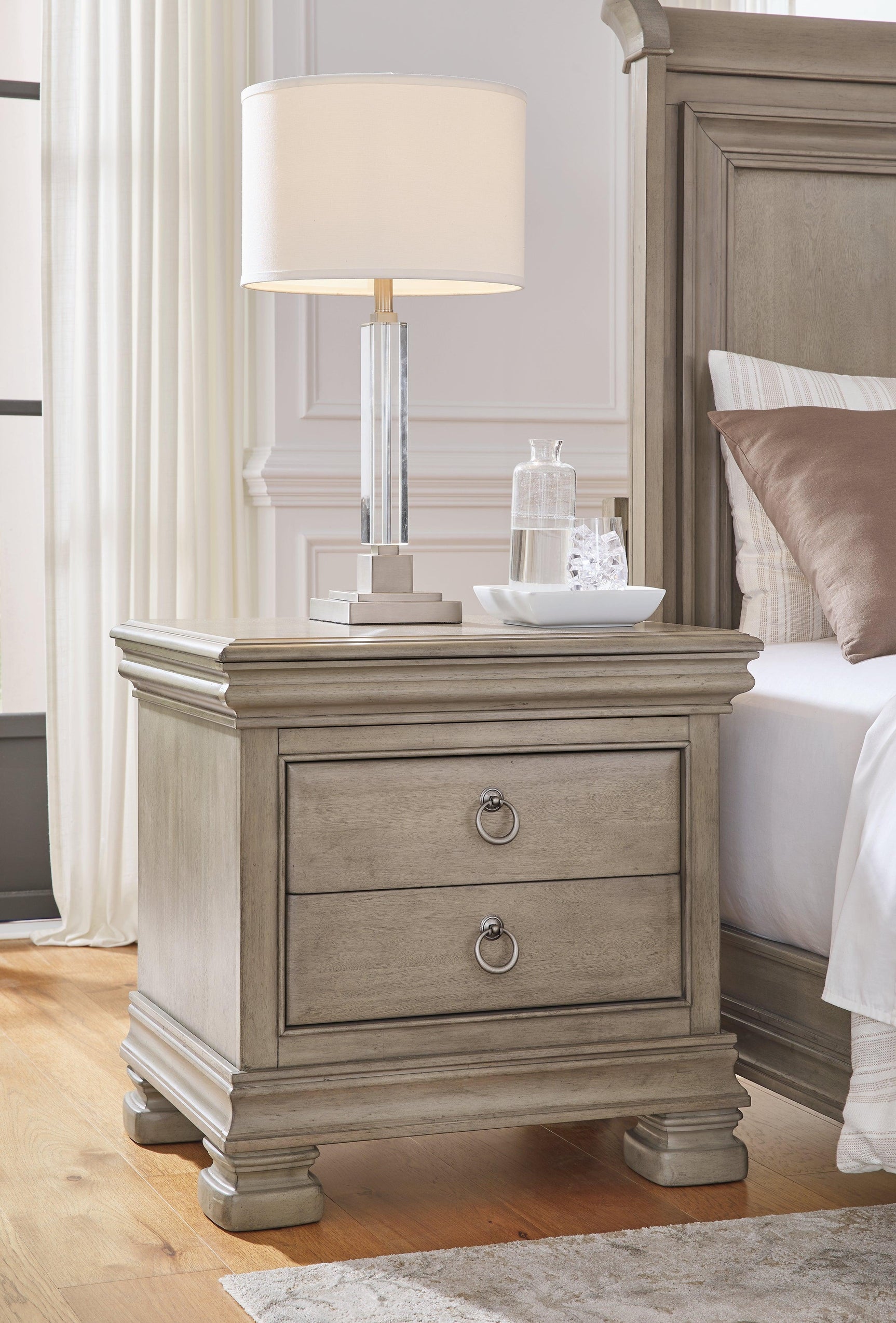 Lexorne Gray Nightstand - Ella Furniture