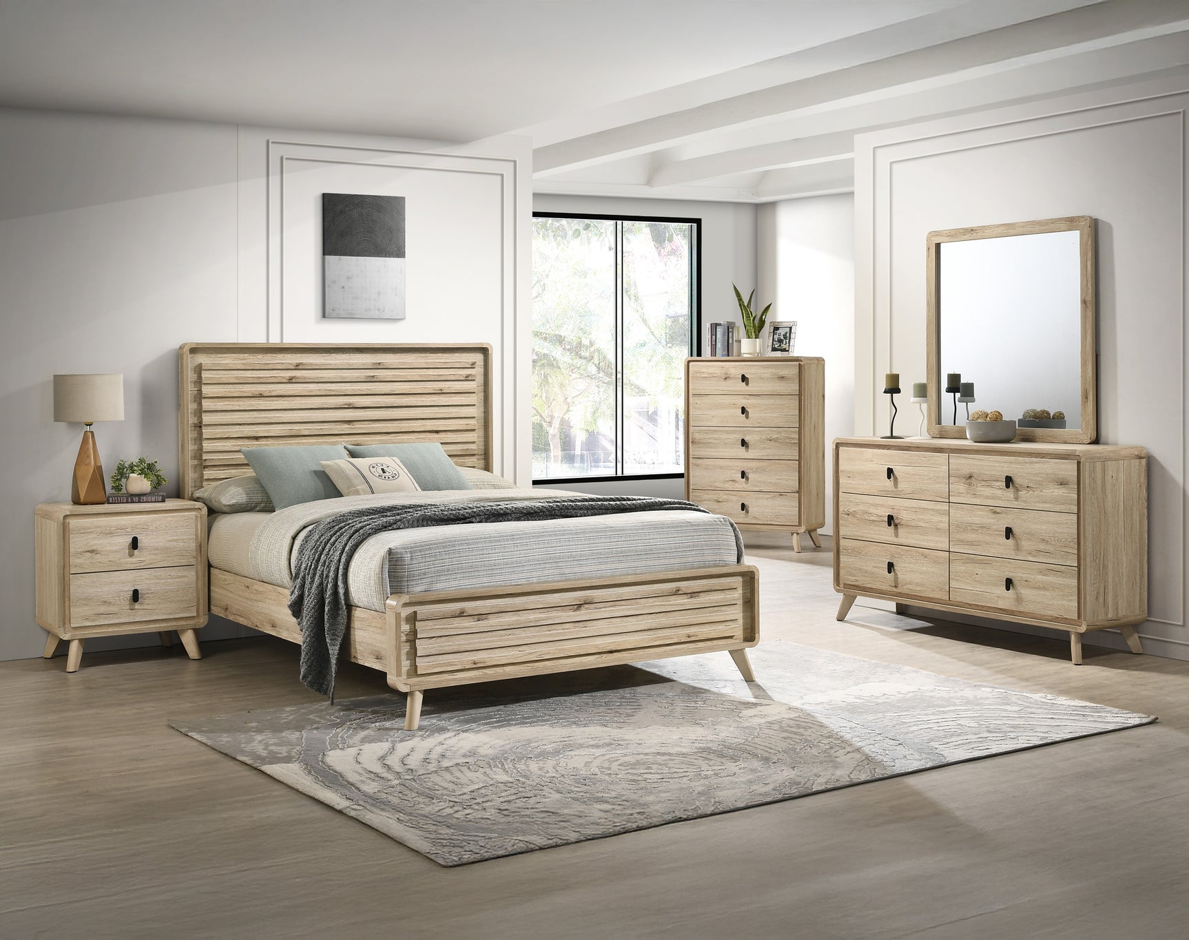 Dawson Light Brown Panel King Bed