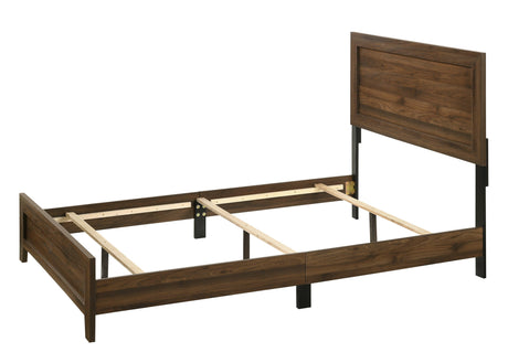 Millie Cherry Brown Classic Wood King Panel Bed - Ella Furniture