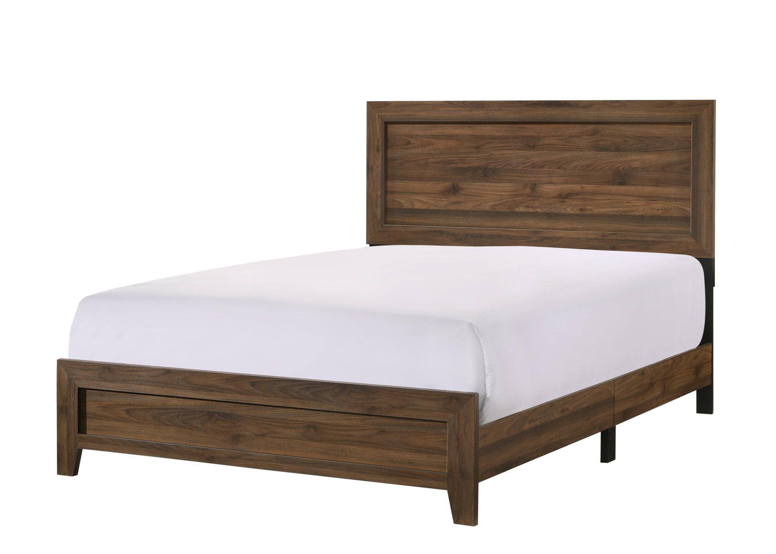 Millie Cherry Brown Classic Wood Queen Panel Bed - Ella Furniture