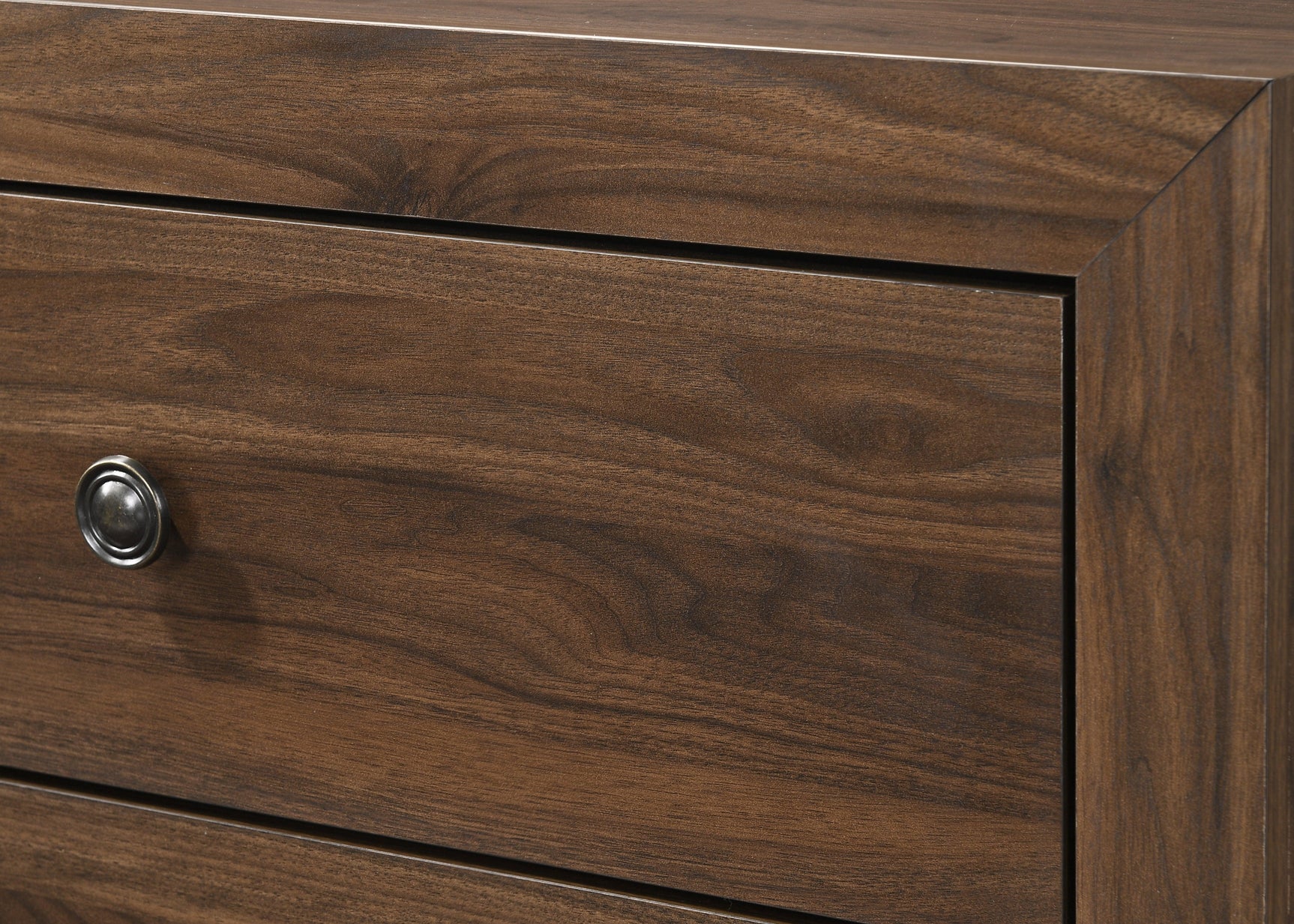 Millie Dresser - Brown Cherry, Modern Wood, Nickel Knob Metal 6 Drawers - Ella Furniture