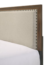 Millie Brown Contemporary Solid Wood And Veneers Fabric Panel Upholstered Twin Bed - Ella Furniture