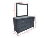 Lucinda Dresser - Dark Grey, Modern Solid Hardwood, Spacious 6 Drawers - Ella Furniture
