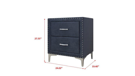 Lucinda Dark Gray Modern And Classic Wood King Velvet Upholstered Tufted Panel Bed - Ella Furniture