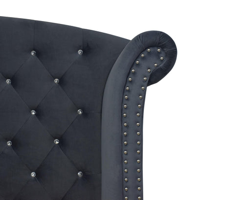Lucinda Chest - Dark Grey, Modern And Classic Velvet Wood, Classic Metal 5 Drawers - Ella Furniture