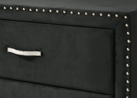 Lucinda Black Velvet Wingback Sleek And Modern Upholstered Tufted Panel Bedroom Set - Ella Furniture