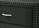 Lucinda Chest Black, Modern And Classic Fabric Wood, Classic Metal 5 Drawers - Ella Furniture