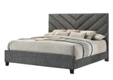 Zane Gray Upholstered Panel King Bed from Ella Furniture