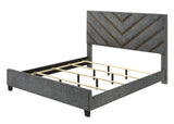 Zane Gray Upholstered Panel King Bed view 3