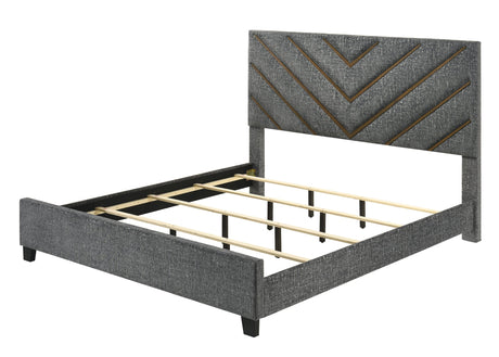 Zane Gray Upholstered Panel King Bed view 3