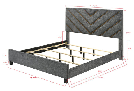Zane Gray Upholstered Panel Bedroom Set view 4