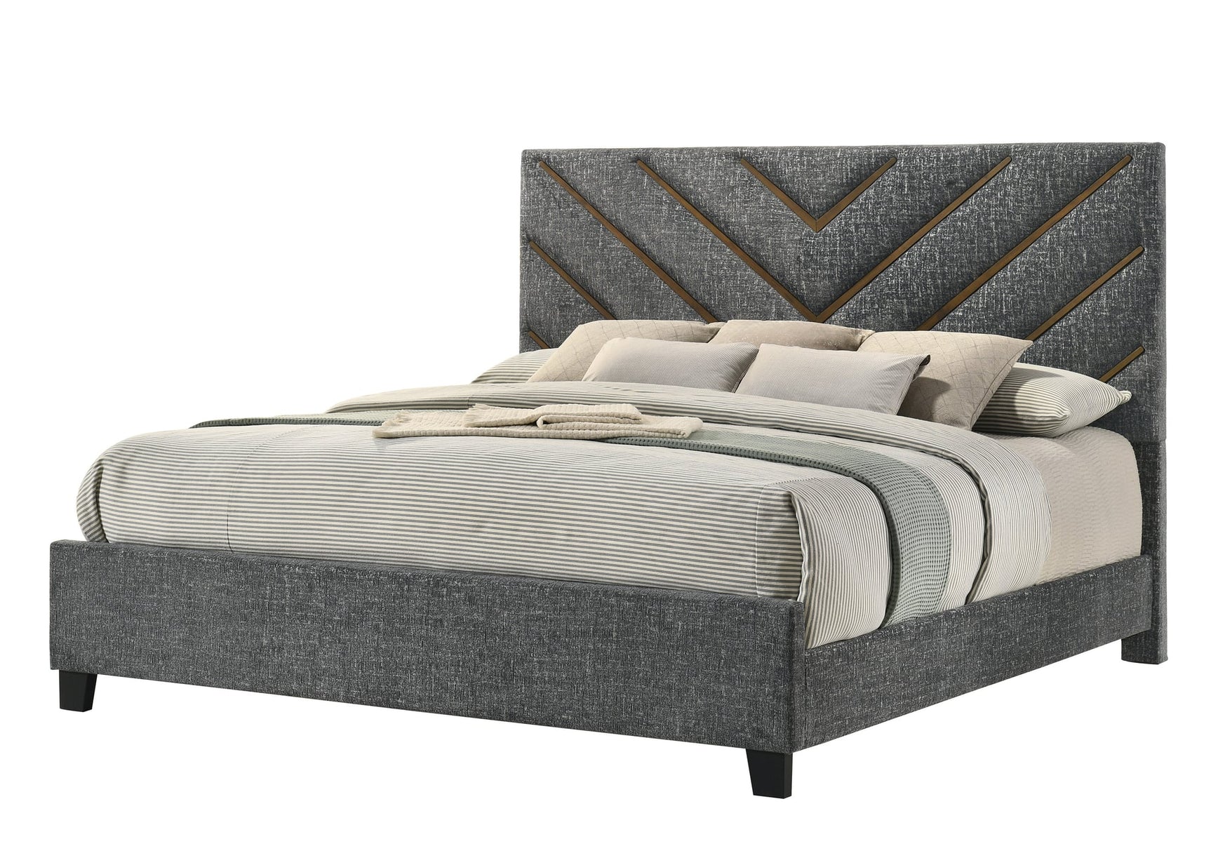 Zane Gray Upholstered Panel Bedroom Set view 2