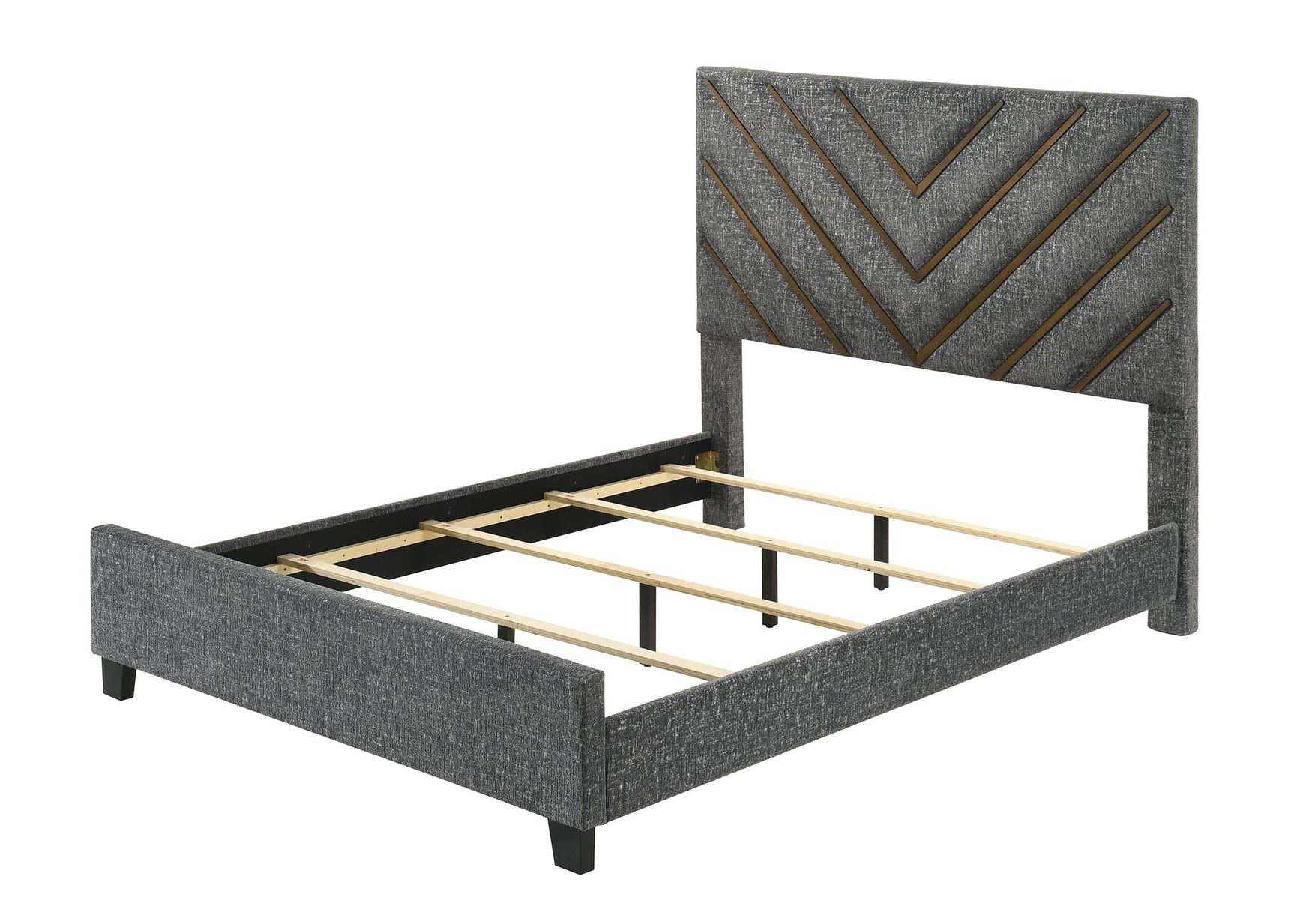 Zane Gray Upholstered Panel Queen Bed view 3