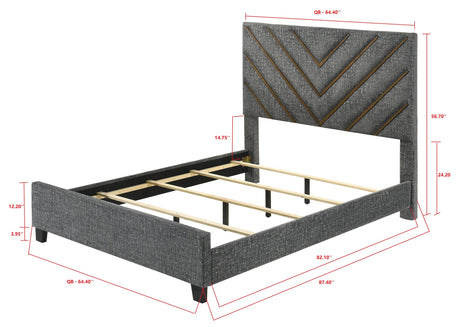 Zane Gray Upholstered Panel Bedroom Set view 7