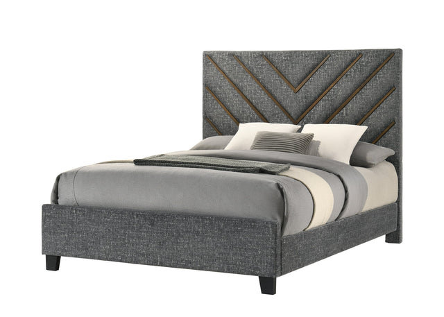 Zane Gray Upholstered Panel Queen Bed from Ella Furniture