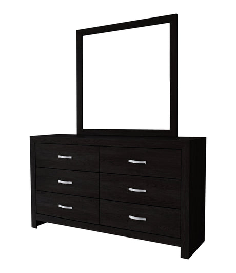 Jaylen Black Finish Modern Faux Leather Upholstered Tufted LED Panel Bedroom Set - Ella Furniture