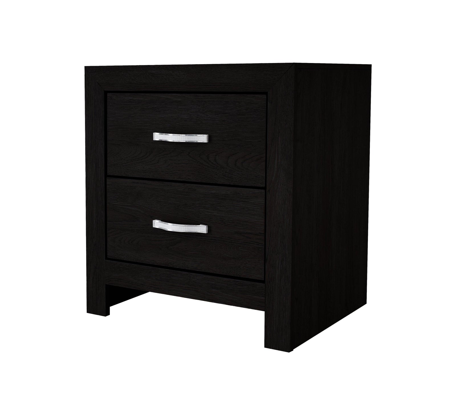 Jaylen Night Stand Black, Modern And Glam Wood, Metal 2 Drawers - Ella Furniture