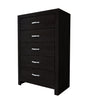 Jaylen Chest Black, Modern And Glam Wood, Metal 5 Drawers - Ella Furniture