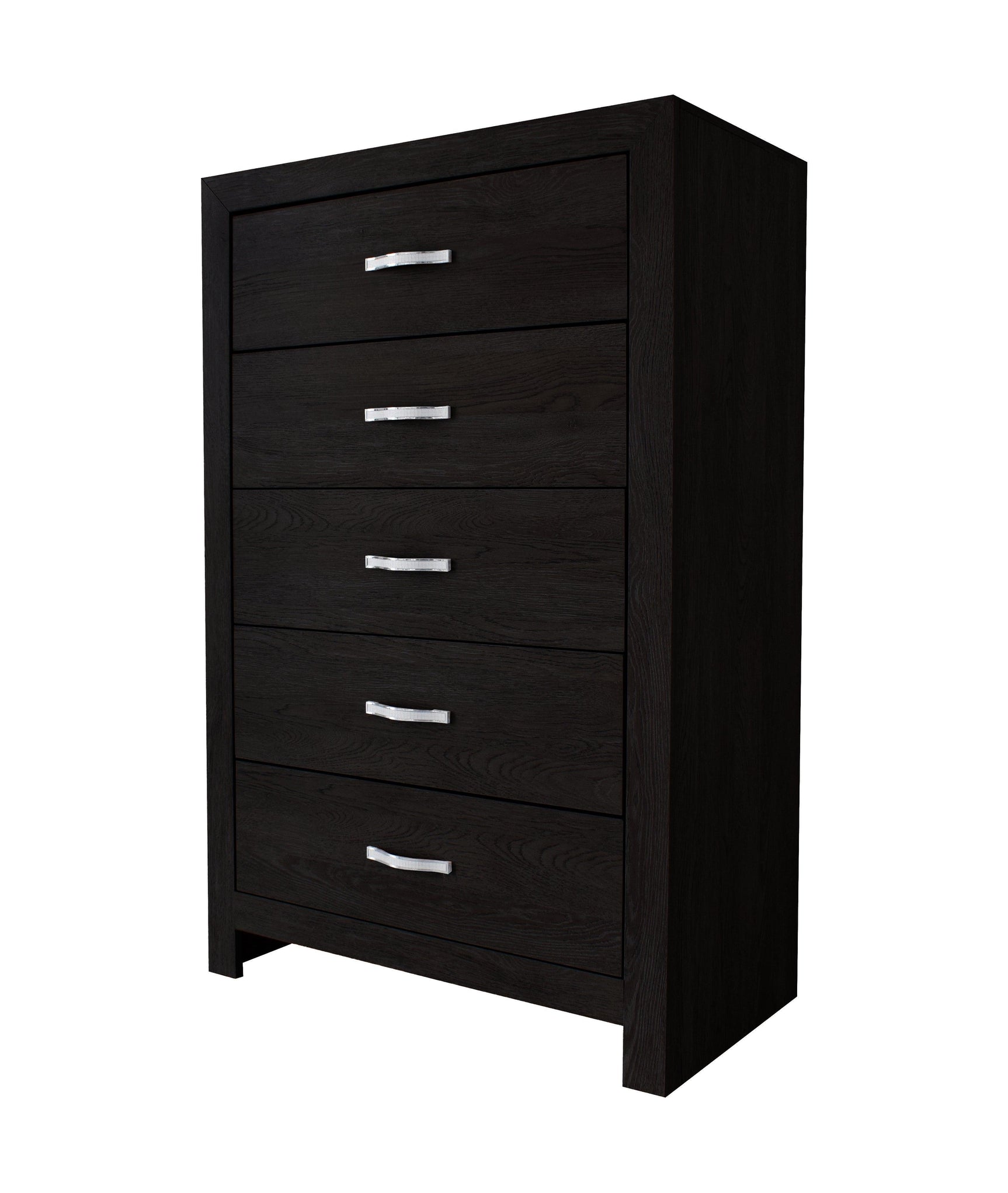 Jaylen Black Sleek And Modern And Contemporary Wood LED King Fabric Upholstered Tufted Panel Bed - Ella Furniture