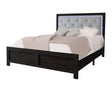 Jaylen Black Sleek And Modern And Contemporary Wood LED King Fabric Upholstered Tufted Panel Bed - Ella Furniture