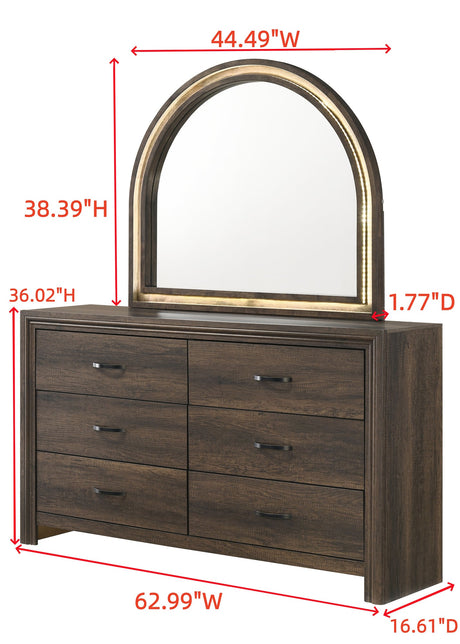 Noreen Brown Gray Upholstered LED Panel Bedroom Set view 8